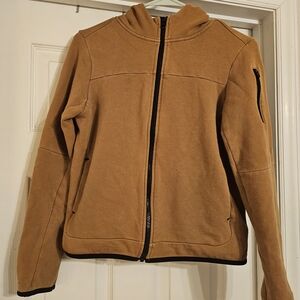Brown Zip-Up Hooded Jacket. Size: 14/16.